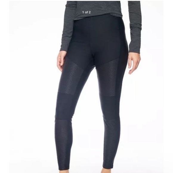 Athleta Madison Moto Black Leggings Pants 6